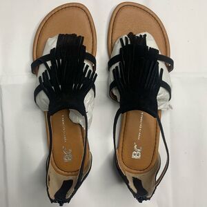 BC FOOTWEAR MALTESE II FRINGE SANDAL Black Size 7